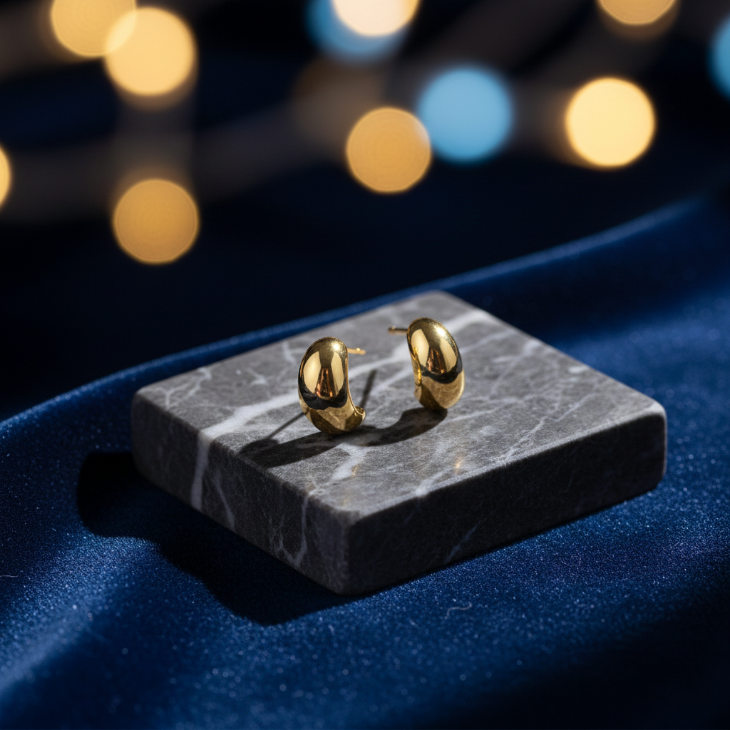 Bean Earrings - Gold